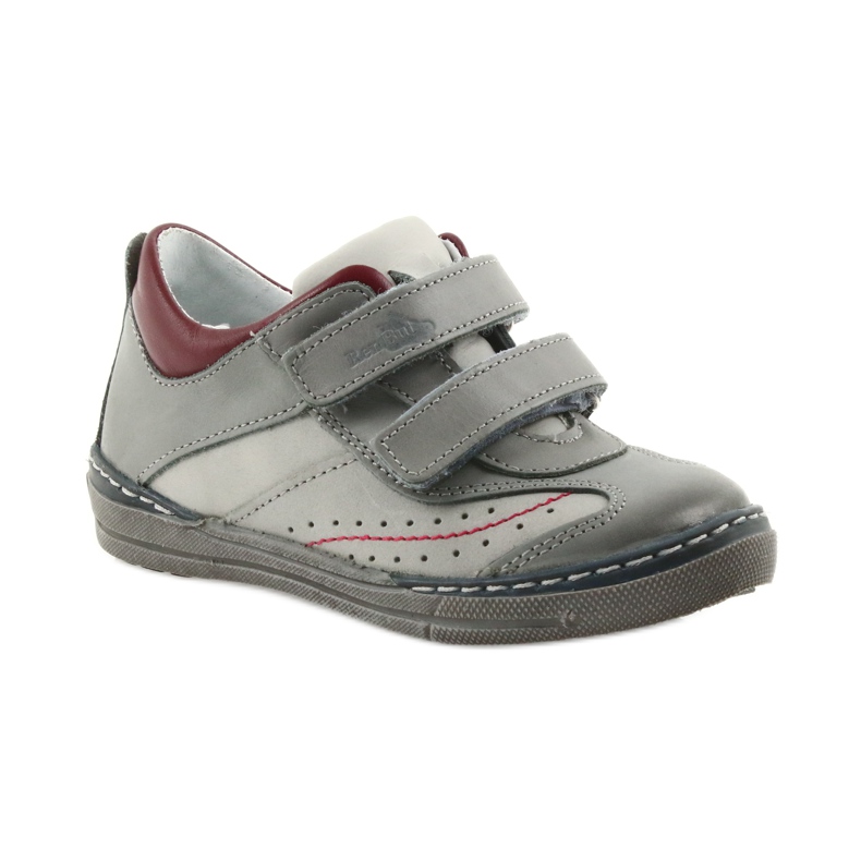 Šedé dětské boty brogues se suchým zipem Ren But 3047 červený vícebarevný šedá 1