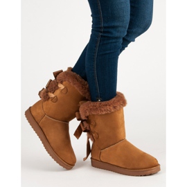 Vysoká Mukluki S Mašlemi hnědý 2