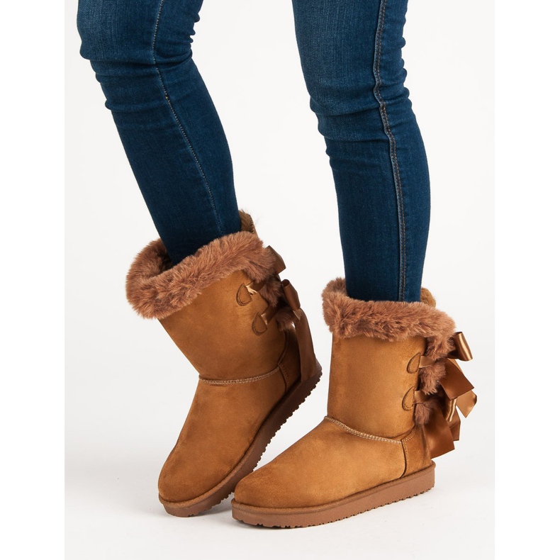 Vysoká Mukluki S Mašlemi hnědý 1