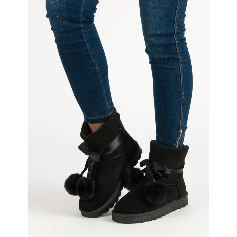 Černý Mukluki S Bambulkami 1