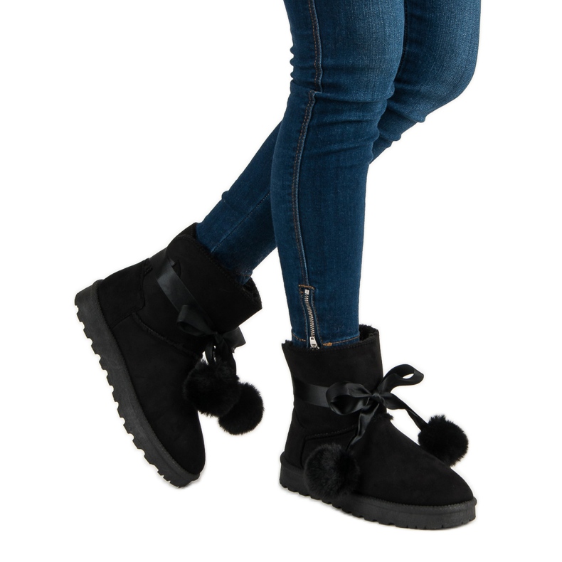 Černý Mukluki S Bambulkami černá 2