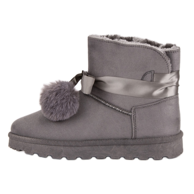 Šedý Mukluki S Pompony šedá 1