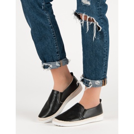 Prolamované nazouvací tenisky černý 2