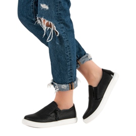 Černé nazouvací tenisky černá 1