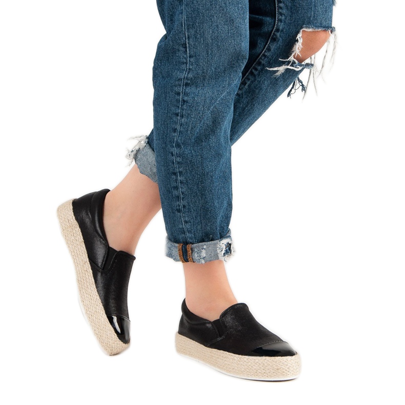 Módní černé tenisky černá 2