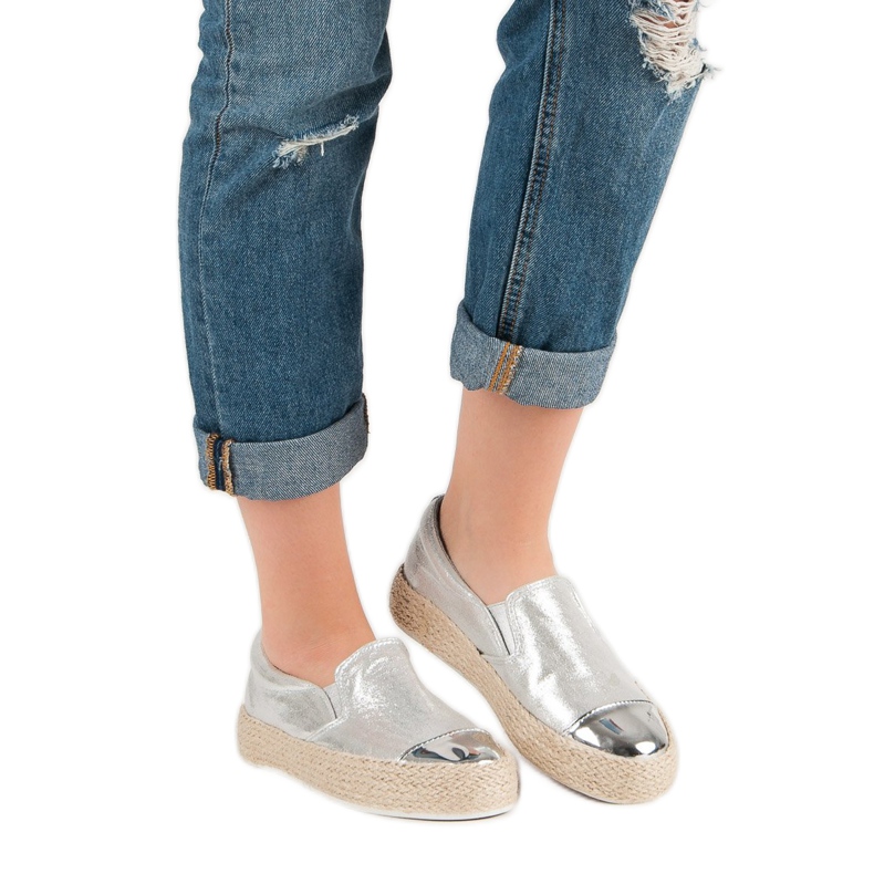 Módní stříbrné tenisky šedá 1