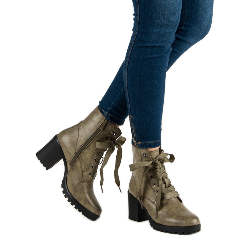 Queentina Teplé boty na platformě zelená 2