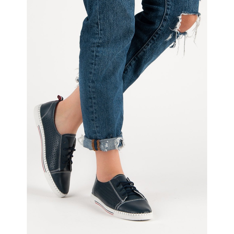 Prolamované tenisky z kůže VINCEZA modrý 2 Prolamované tenisky z kůže VINCEZA modrý 2