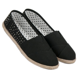 Espadrilky s tryskami černá 6
