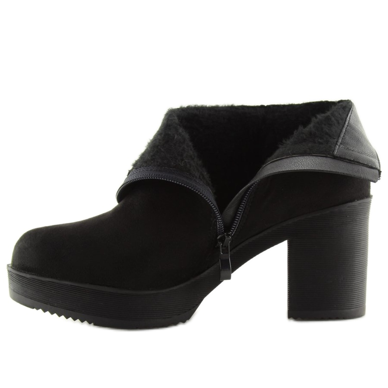 Boty na stabilním podpatku černé YL96009 Black černý 1
