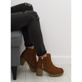 Boty na stabilním podpatku velbloud YL96009 Camel hnědý 3