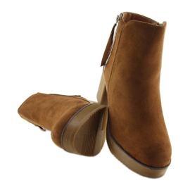 Boty na stabilním podpatku velbloud YL96009 Camel hnědý 4