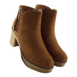 Boty na stabilním podpatku velbloud YL96009 Camel hnědý 6