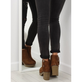 Boty na stabilním podpatku velbloud YL96009 Camel hnědý 7