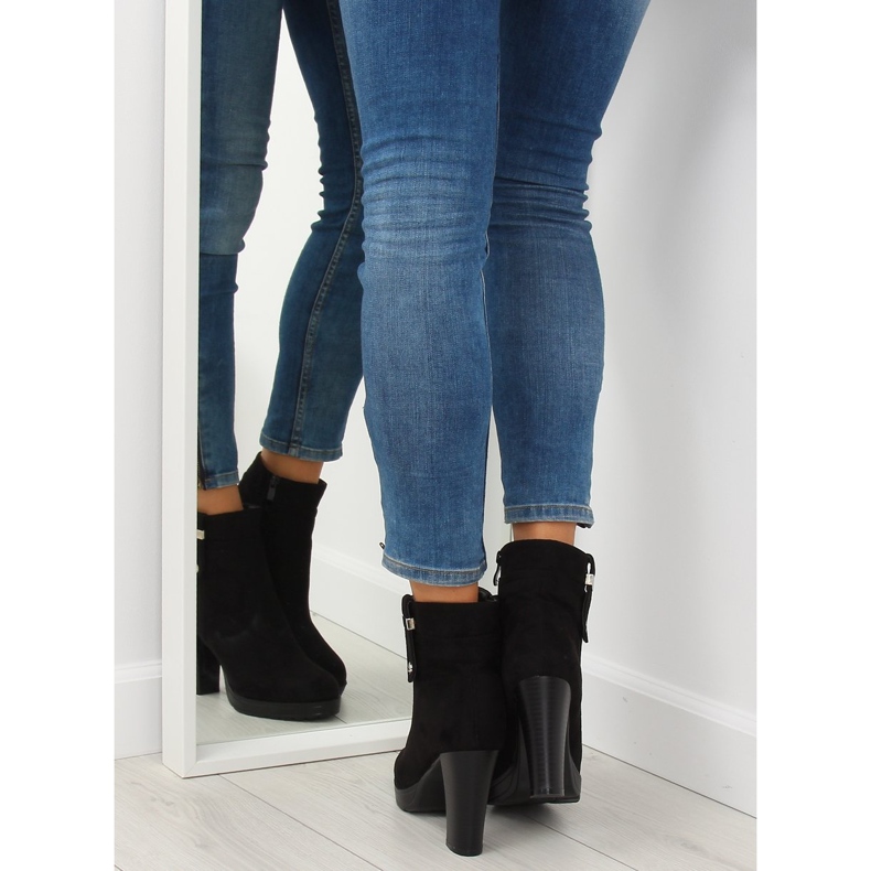 Černé kozačky na vysokém podpatku BK3233 Black černá 1 Černé kozačky na vysokém podpatku BK3233 Black černá 1