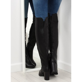 Černé vysoké podpatky 9206 Černá černý 1