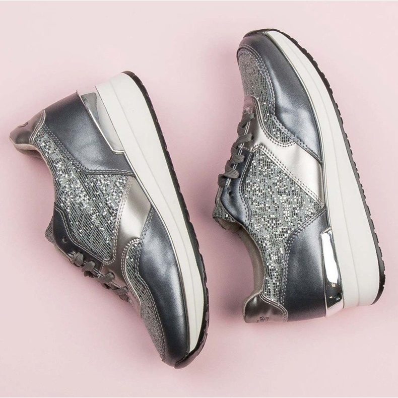 Kylie Sportovní obuv se třpytkami šedá 1 Kylie Sportovní obuv se třpytkami šedá 1