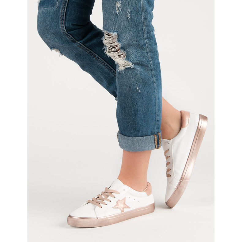 Stylové nízké tenisky bílý žlutá 2