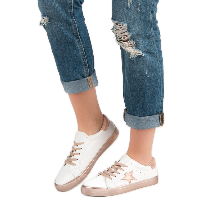 Stylové nízké tenisky bílý žlutá 1