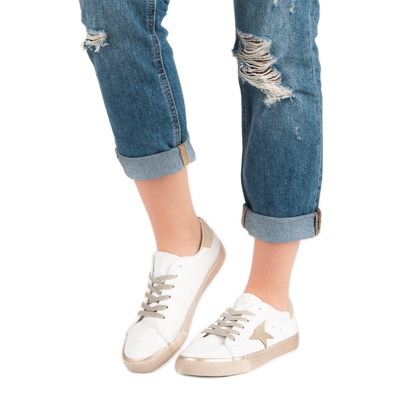 Stylové nízké tenisky bílý žlutá 1 Stylové nízké tenisky bílý žlutá 1