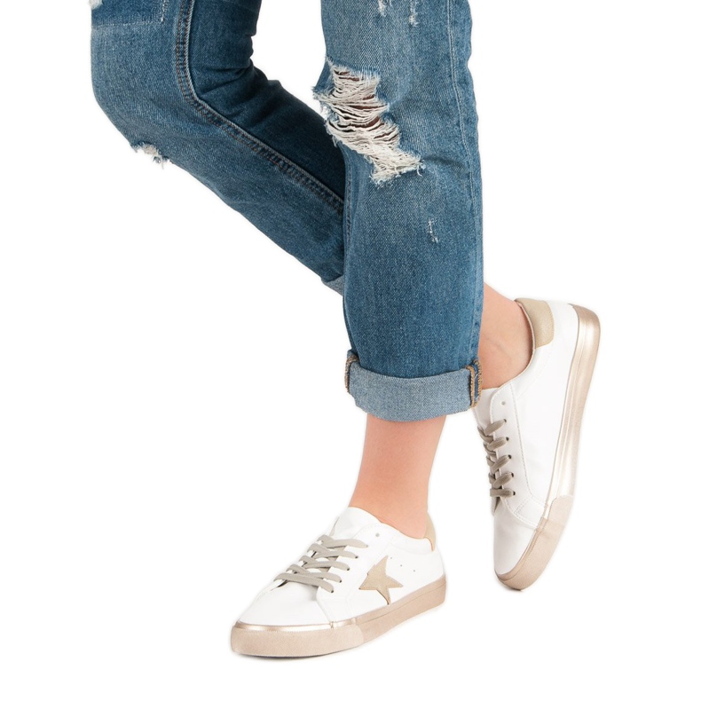 Stylové nízké tenisky bílý žlutá 2 Stylové nízké tenisky bílý žlutá 2