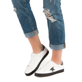 Módní nízké tenisky bílý černý 1