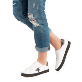 Módní nízké tenisky bílý černý 2