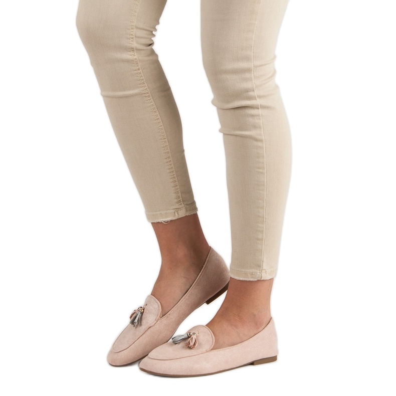 Small Swan Třpytivé mokasíny růžový 2