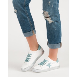 Stylové nízké tenisky bílý modrý 2 Stylové nízké tenisky bílý modrý 2