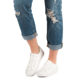 Sport Bílé tenisky s krystaly bílý 2