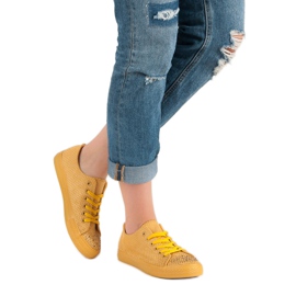 Sport Žluté tenisky s krystaly žlutá 2