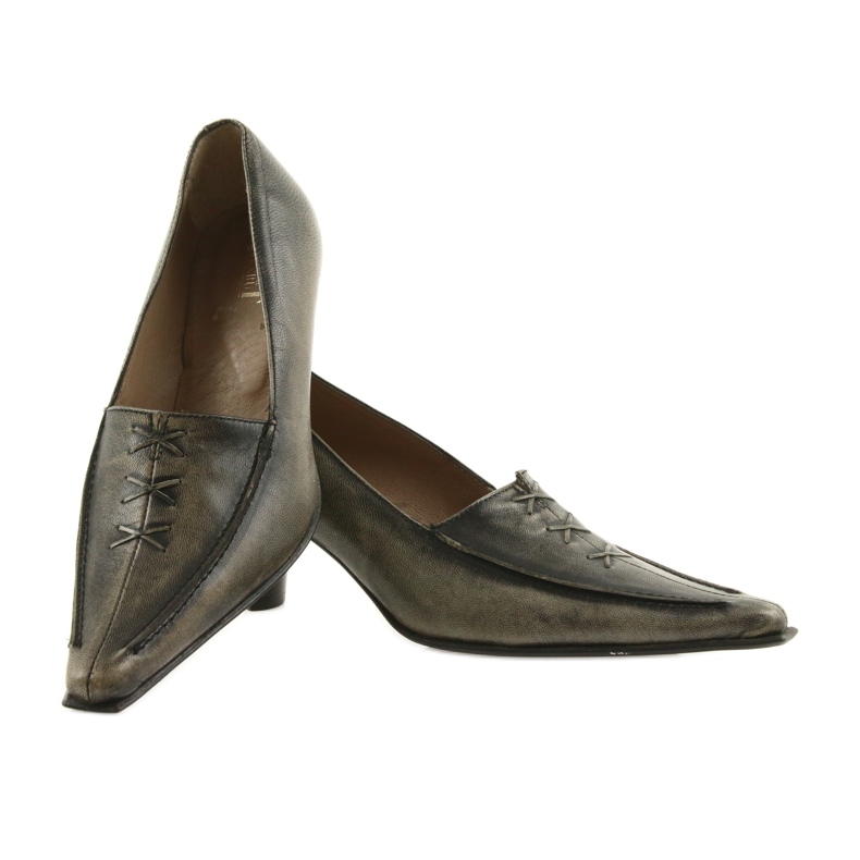 Kožené lodičky Eksbut 559 šedá 2