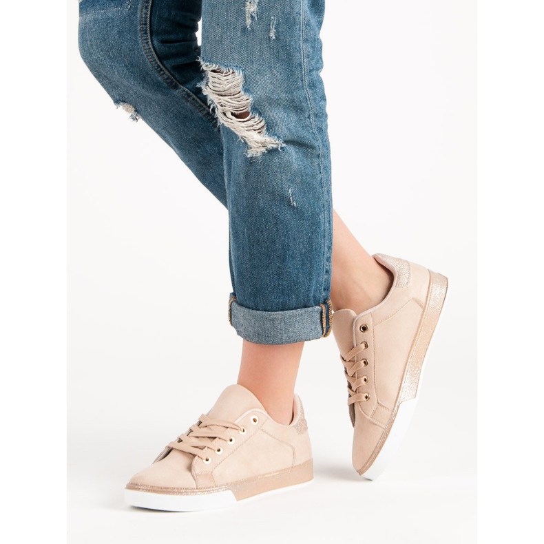 Anesia Paris Práškové tenisky se třpytkami růžový 1