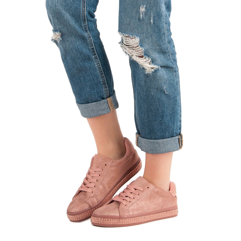 Sportovní obuv s krystaly růžový 1