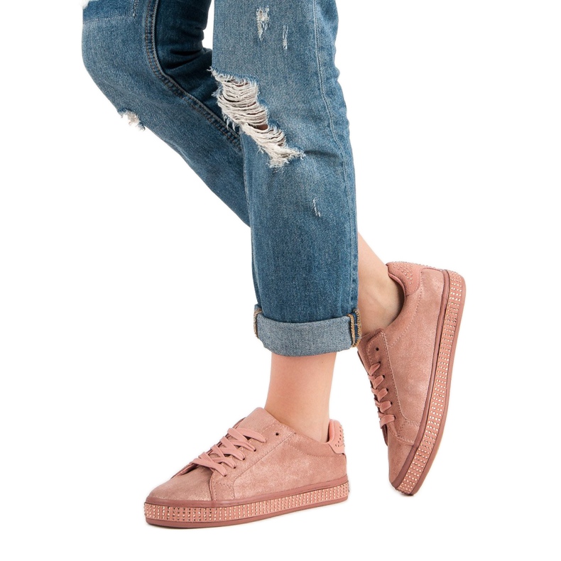 Sportovní obuv s krystaly růžový 2