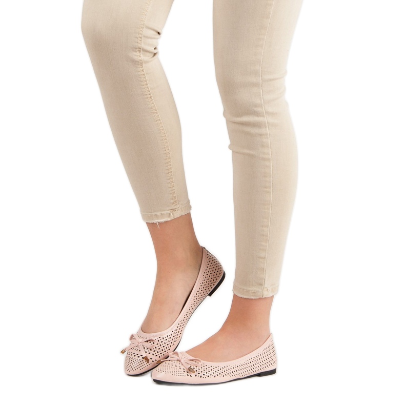 Prolamované baleríny růžový 1