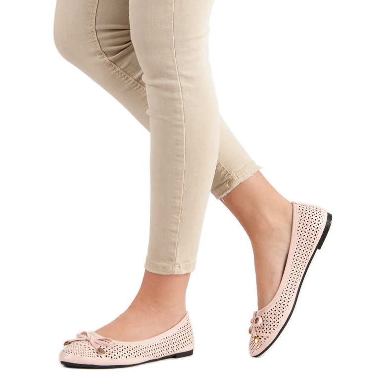 Prolamované baleríny růžový 2