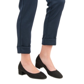 Queentina Lodičky na plochém podpatku černá 1