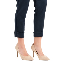 Juliet Béžové semišové podpatky béžový 1