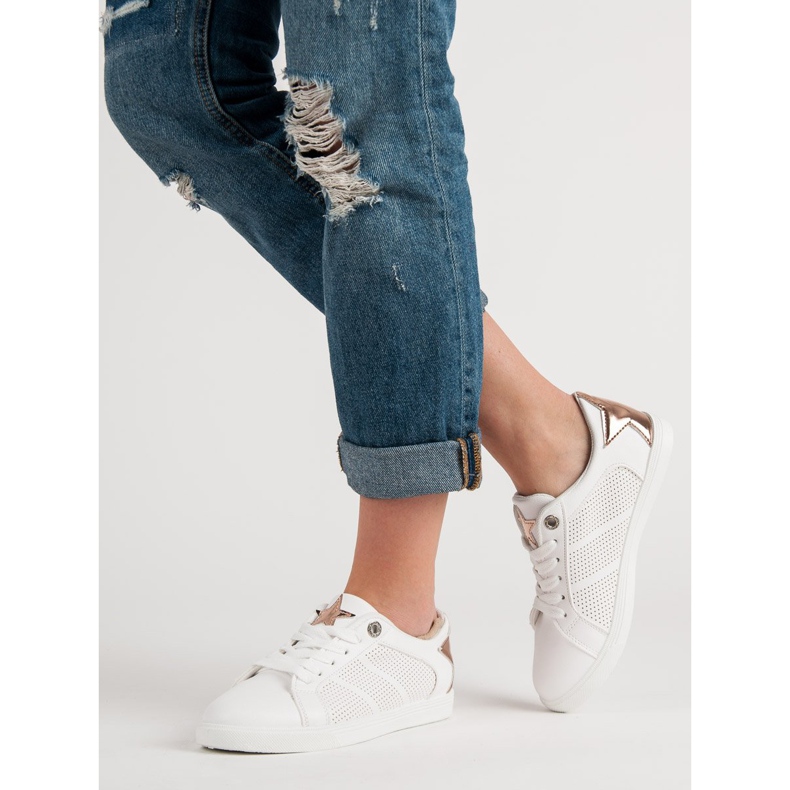 Nízké sportovní boty bílý žlutá 1