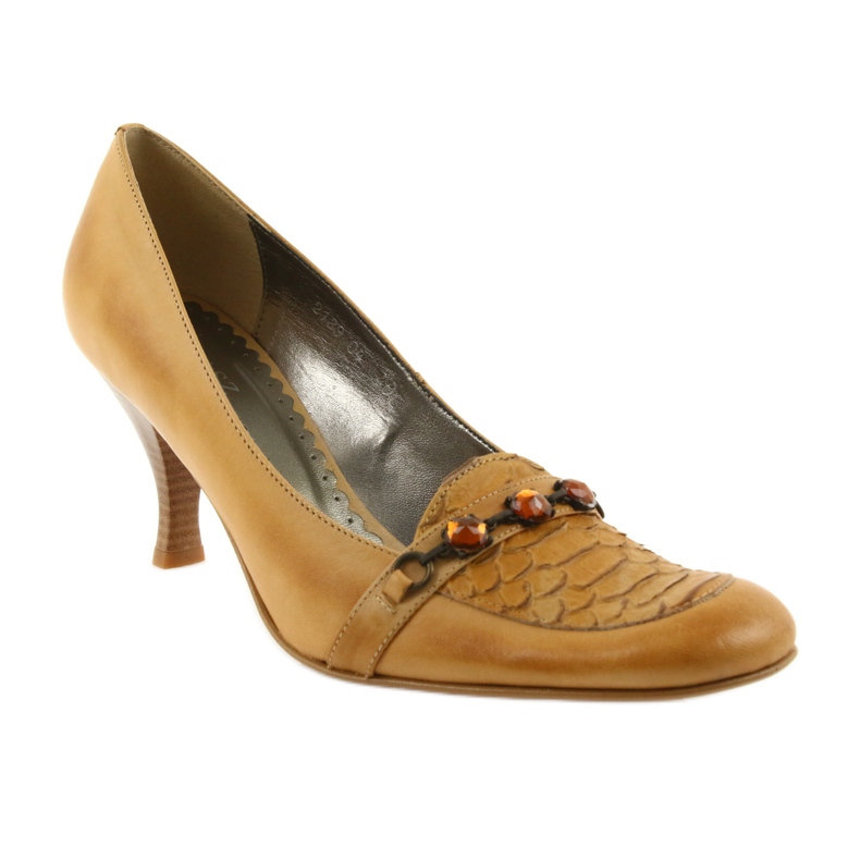 Kožené lodičky hnědý 1