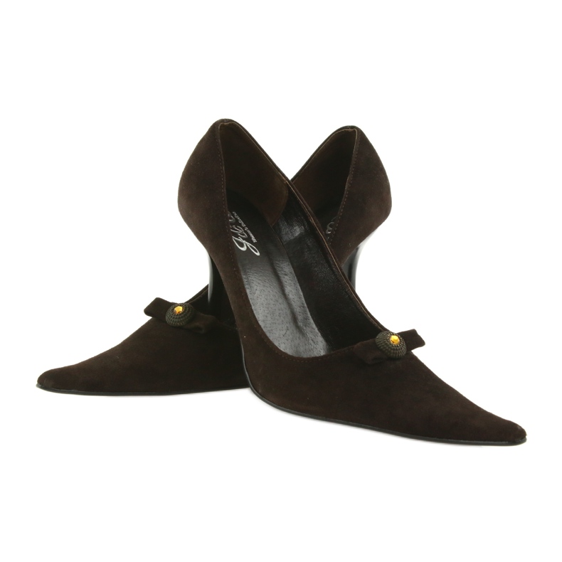 Kožené lodičky hnědý 3