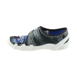 Pantofle dětské dětské Befado 273X251 černý modrý šedá červený 2