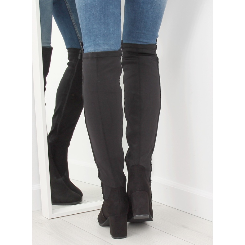 Vysoký podpatek Black Thigh 0-278 Black II-GAT černá 2