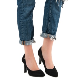 Semišové podpatky VINCEZA černá 1