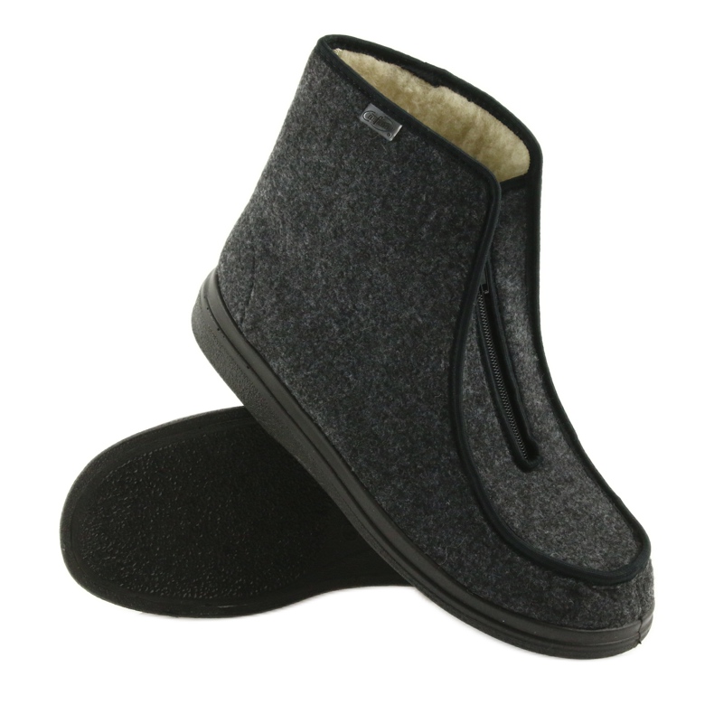 Pánské boty Befado pu teplé pantofle 996M004 šedá 3
