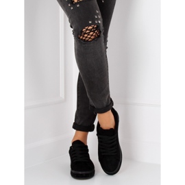 Černé tenisky BS098 černé s kamínky černý 2