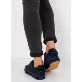 Tenisky s kamínky BS098 Blue námořnická modř 1