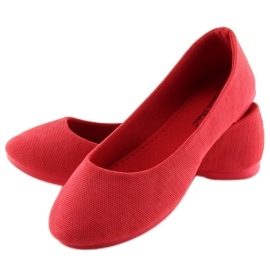 Červené dámské balerínky JX1018 Red červený 2