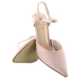 Růžové sandály na špendlíku J1126-1 Růžové růžový 2